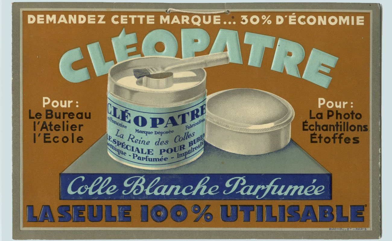 Panneau publicitaire 1930 colles Cléopâtre